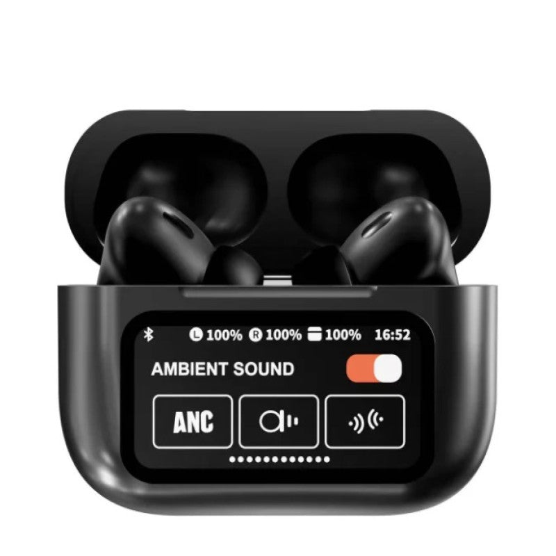 A9 Smart Tactile Wireless Earbuds – Touch Screen Display, Noise Reduction & Bluetooth