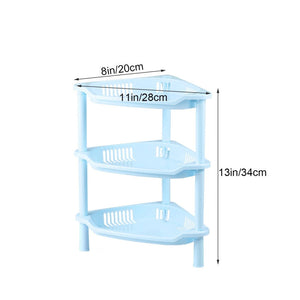 3 Layer Corner Rack – Plastic Kitchen & Bathroom Storage Shelf (Space Saving)