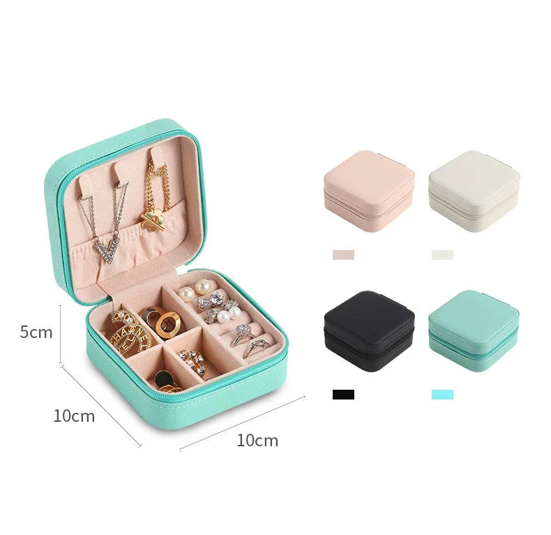 Compact Leather Jewellery Box – Travel Organizer Case with Premium Box Packing