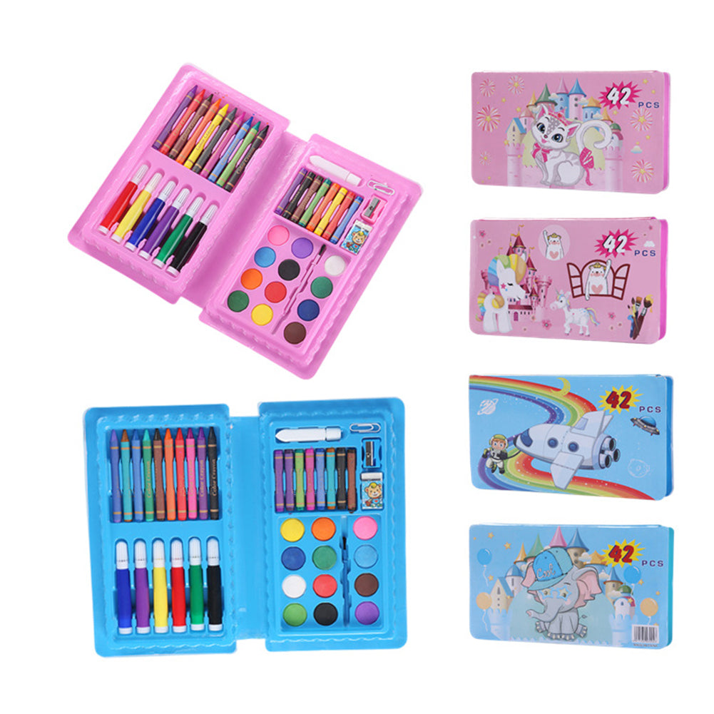 42 Pcs Drawing Painting Set for Kids – Art Kit with Colors, Crayons & Markers