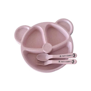Pack of 3 Panda Shape Kids Plate – 3 Compartment Cartoon Dinner Plate