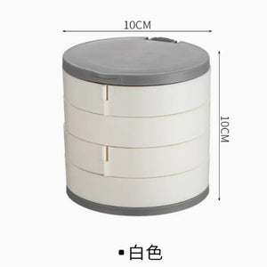 4 Layer Rotating Jewellery Organizer Box with Mirror – Multi-Storage Case