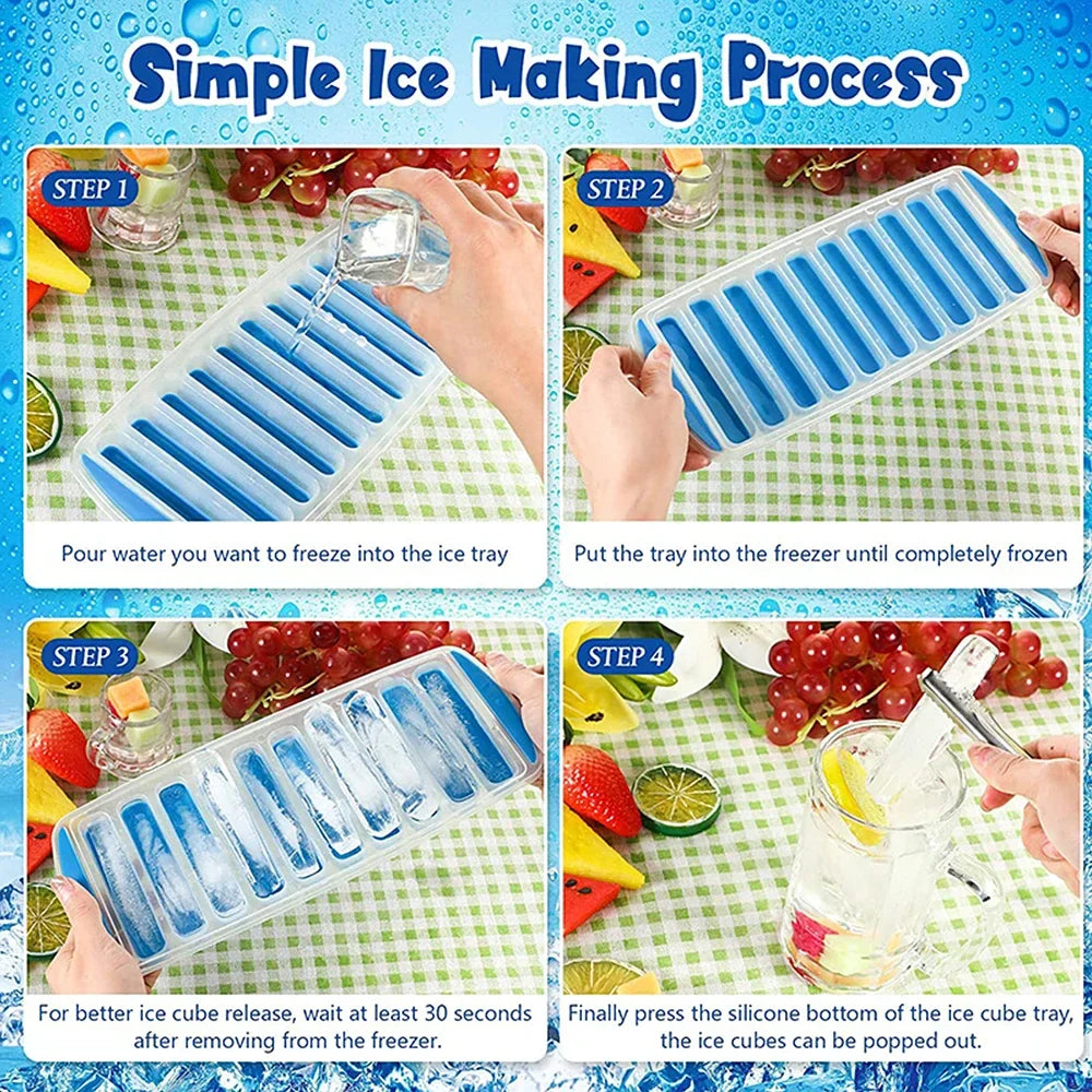 Pack of 2 Button Ice Cube Tray – Press Type Ice Mold | Easy Release Ice Cube Maker for Drinks