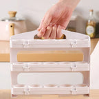 3 Layer Foldable Egg Organizer – Fridge Storage Rack for Eggs (Space Saving)