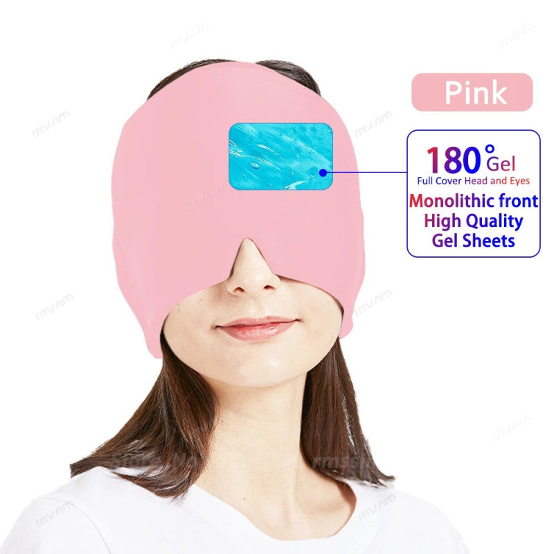 Hot & Cold Therapy Ice Cap – Gel Headache Relief Mask | Migraine Relief & Stress Cooling Cap