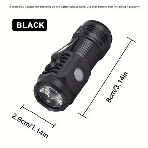 3 Mode Mini LED Flashlight – Portable Torch Light | High Bright Rechargeable Pocket Light