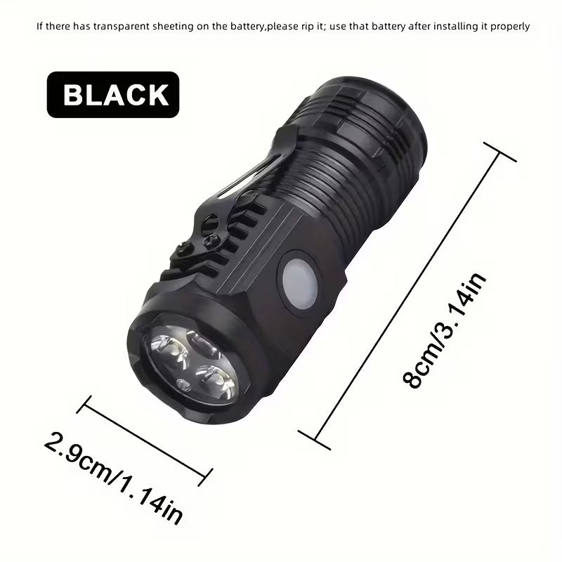 3 Mode Mini LED Flashlight – Portable Torch Light | High Bright Rechargeable Pocket Light
