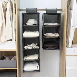 5 Layer Hanging Almari Organizer – Foldable Closet Storage Bag