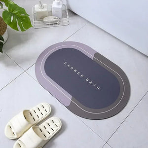 Oval Bath Mat – Anti-Slip Waterproof Bathroom Mat | Soft Quick Dry Shower Floor Mat