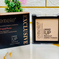 Emelie Makeup Waterproof Compact Powder – Full Matte Coverage Long Lasting Face Powder