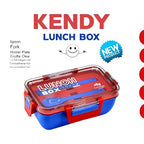 Kendy Lunch Box – Leakproof Lunch Box with Spoon & Fork | Crystal Clear Lid