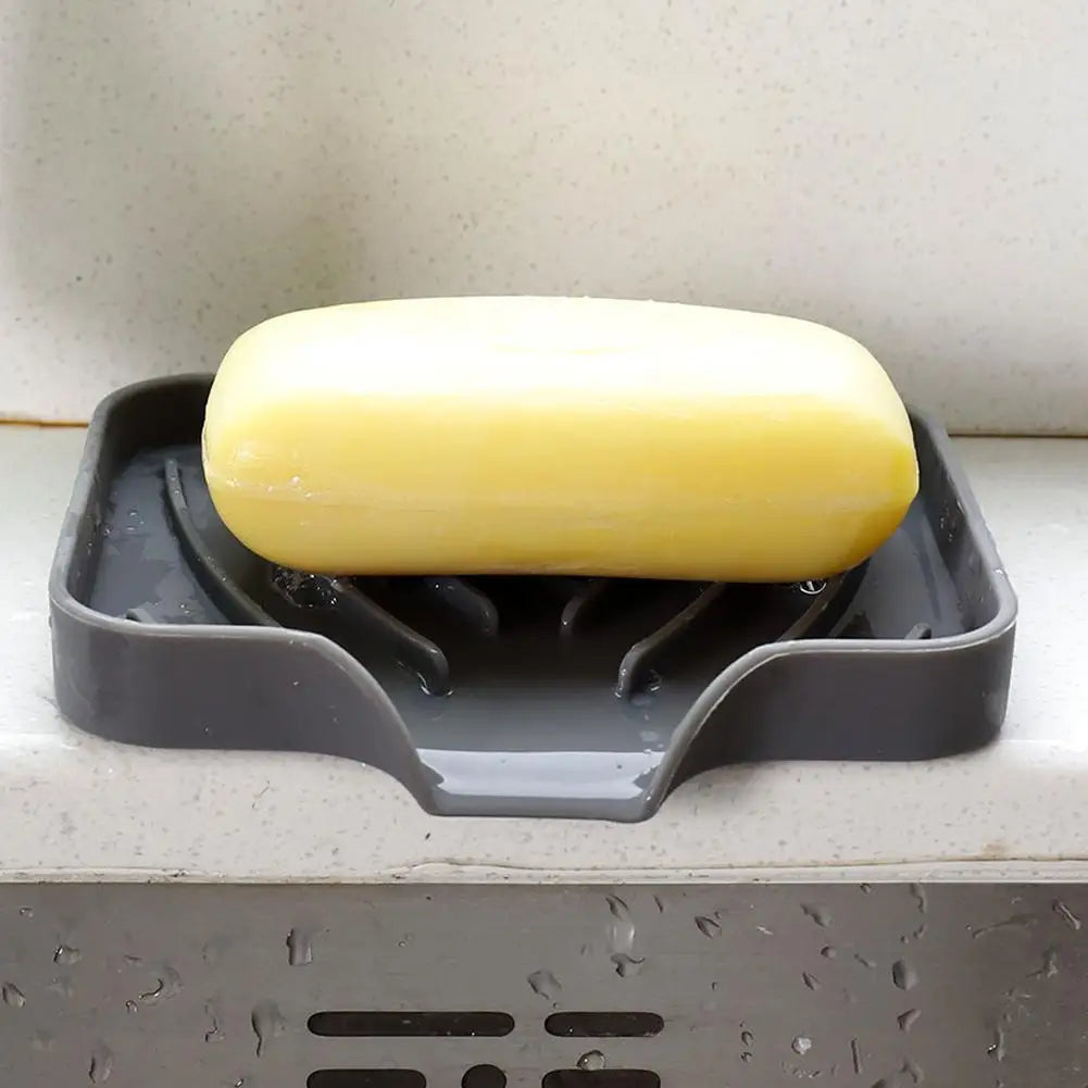 Silicone Soap Dish with Drain – Self Draining Soap Holder for Bathroom & Kitchen