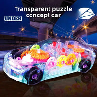 Transparent Police Concept Car Toy for Kids – Light & Gear Motion Puzzle Car