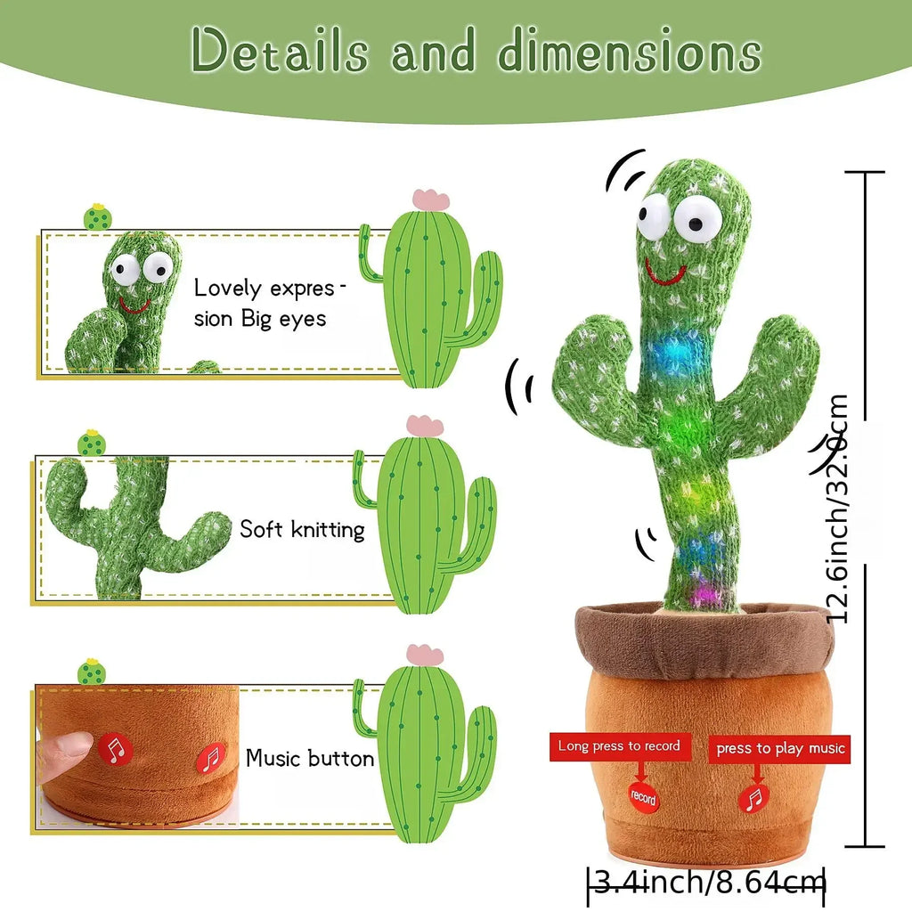 Dancing Cactus Toy for Kids – Talking, Singing & Mimicking Toy