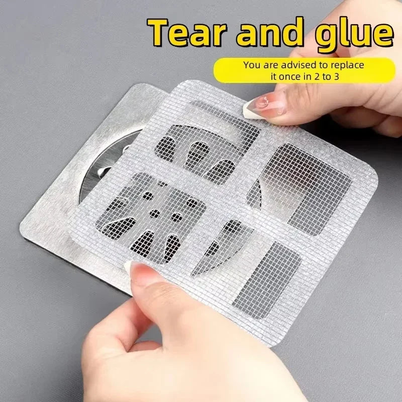 Adhesive Sink Drain Patch (Pack of 20) – Anti-Clog Hair Catcher Filter | Kitchen & Bathroom Drain Protector
