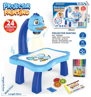Kids Projector Drawing Table – LED Art Learning Table with Markers