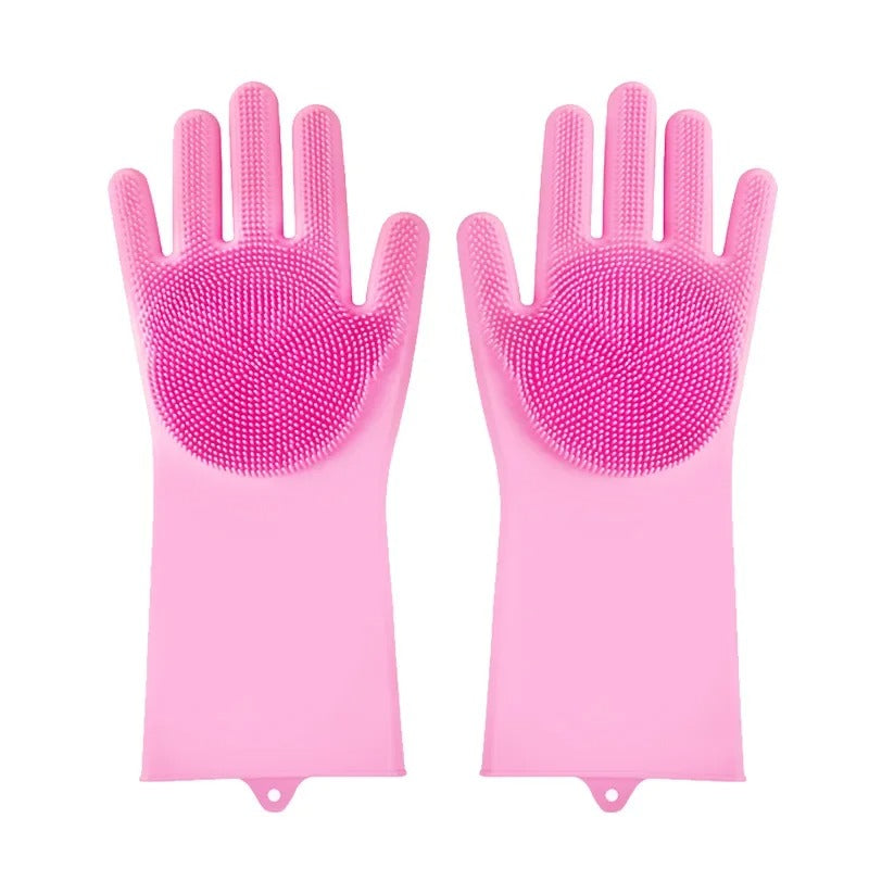 Silicone Washing Gloves – Multi Purpose Cleaning & Dishwashing Gloves with Scrubber