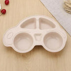 Pack of 2 Car Shape Kids Plate – Multi-Section Cartoon Food Serving Tray for Children