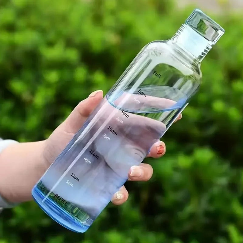 Glass Time Line Water Bottle 500ML – Hydration Tracker Bottle