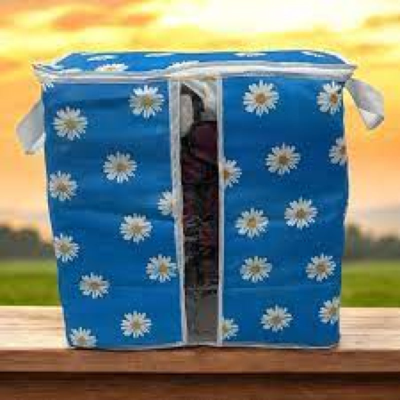 Pack of 2 Floral Large Storage Bag – Multipurpose Clothes & Blanket Organizer