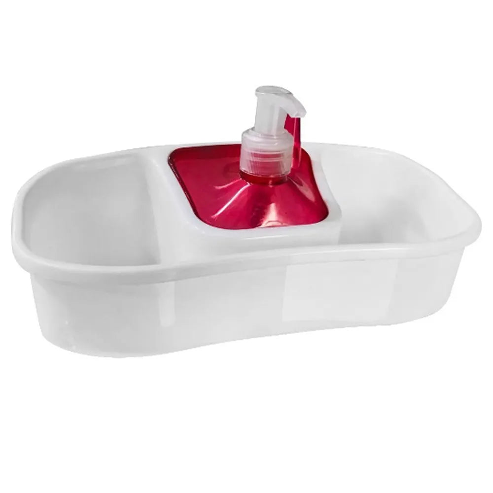 Active Cleaner Soap Pump Organizer – 2-in-1 Kitchen Sink Soap Dispenser with Sponge Holder