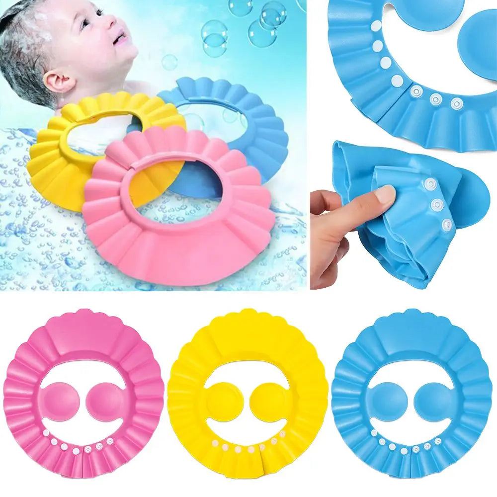 Pack of 2 Kids Shower Cap – Adjustable Baby Bath Shampoo Shield Hat
