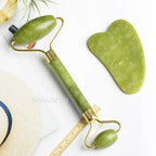 Jade Roller 2 in 1 Set – Face Massager & Gua Sha Tool for Skin Lifting & Glow