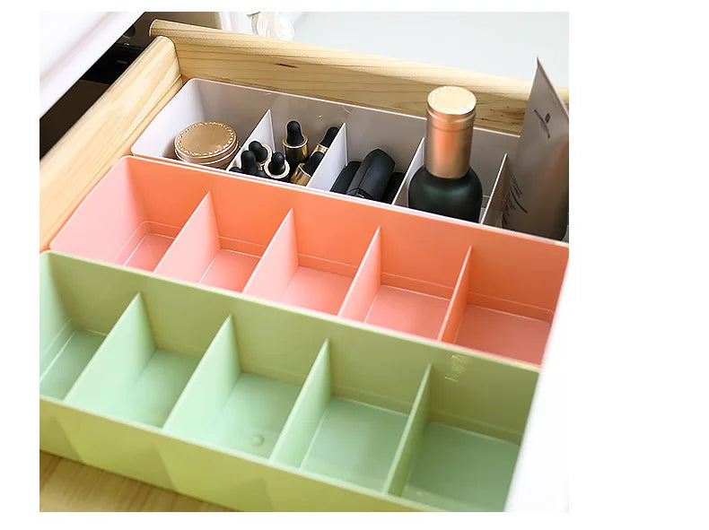 Pack of 2 (5) Grid Drawer Organizer – Multi-Compartment Clothes Storage Box