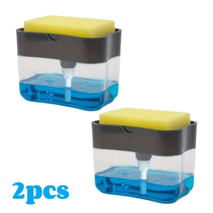 2-in-1 Soap Pump Dispenser with Sponge Holder – Press Type Liquid Soap Box