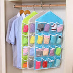 Pack of (2) 16 Pocket Hanging Organizer – Wardrobe Storage for Socks, Underwear & Accessories