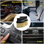 Car Interior Cleaning Brush – Soft Bristle Detailing Brush | Dashboard & Air Vent Cleaner Tool