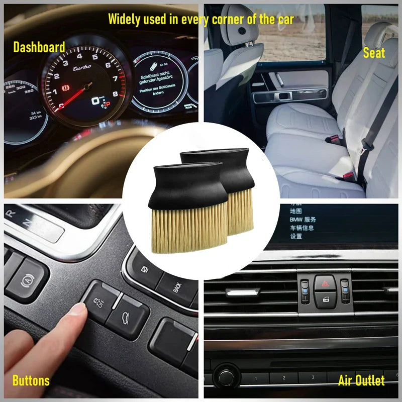 Car Interior Cleaning Brush – Soft Bristle Detailing Brush | Dashboard & Air Vent Cleaner Tool