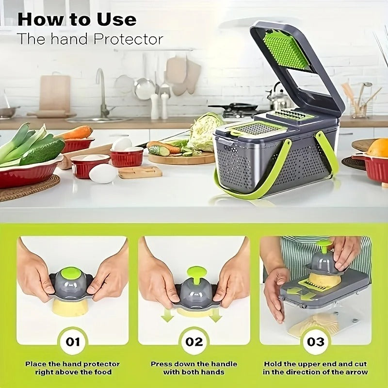 22 in 1 Mandoline Vegetable Chopper – Multi Cutter, Slicer & Grater | Kitchen Food Processor