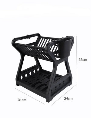 2-Tier Comfort Kitchen Rack – Dish Drying Rack with Cutlery Holder