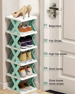 5 Layer X Shape Shoe Rack – Stylish Multi-Tier Space Saving Shoe Organizer