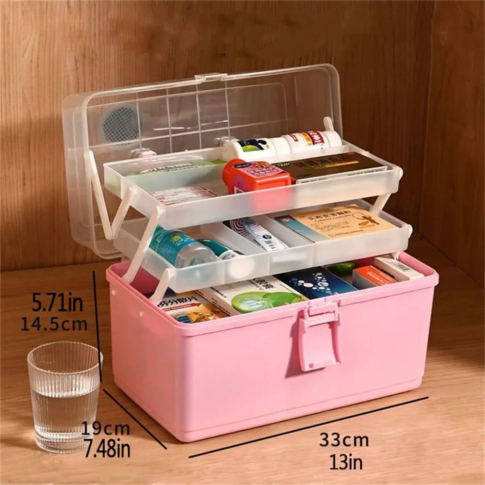 Multi-Layer Desk Organizer Box – Portable Storage Case with Compartments