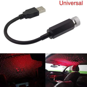 Car USB LED Star Light Projector – Interior Ambient Galaxy Light for Car