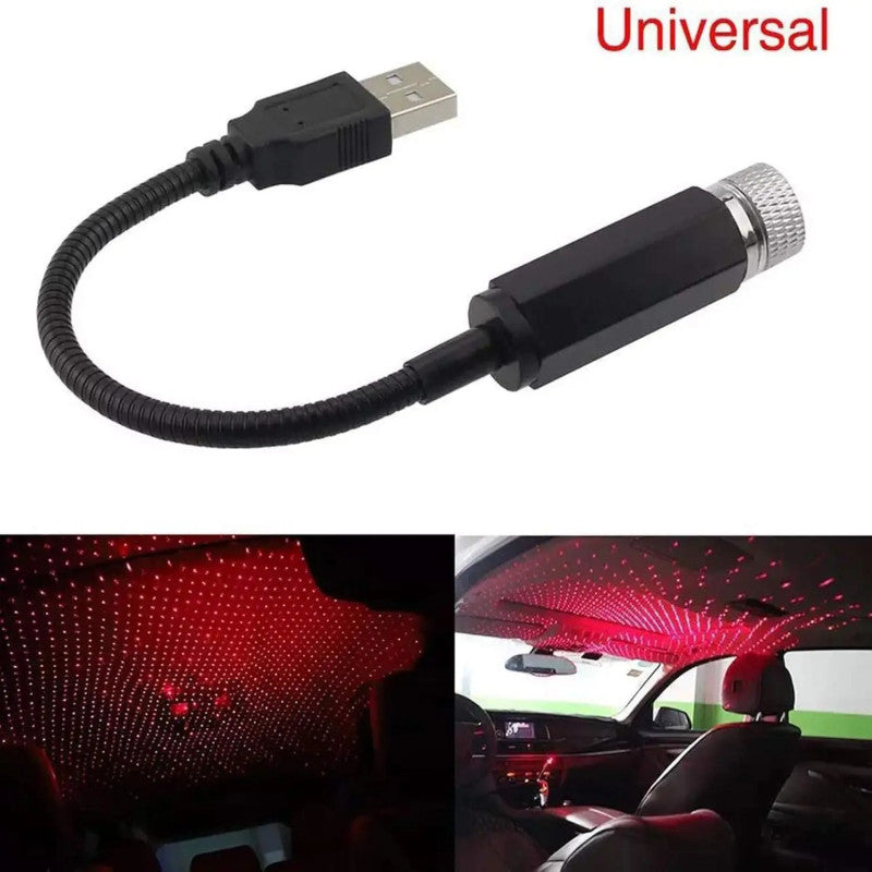 Car USB LED Star Light Projector – Interior Ambient Galaxy Light for Car