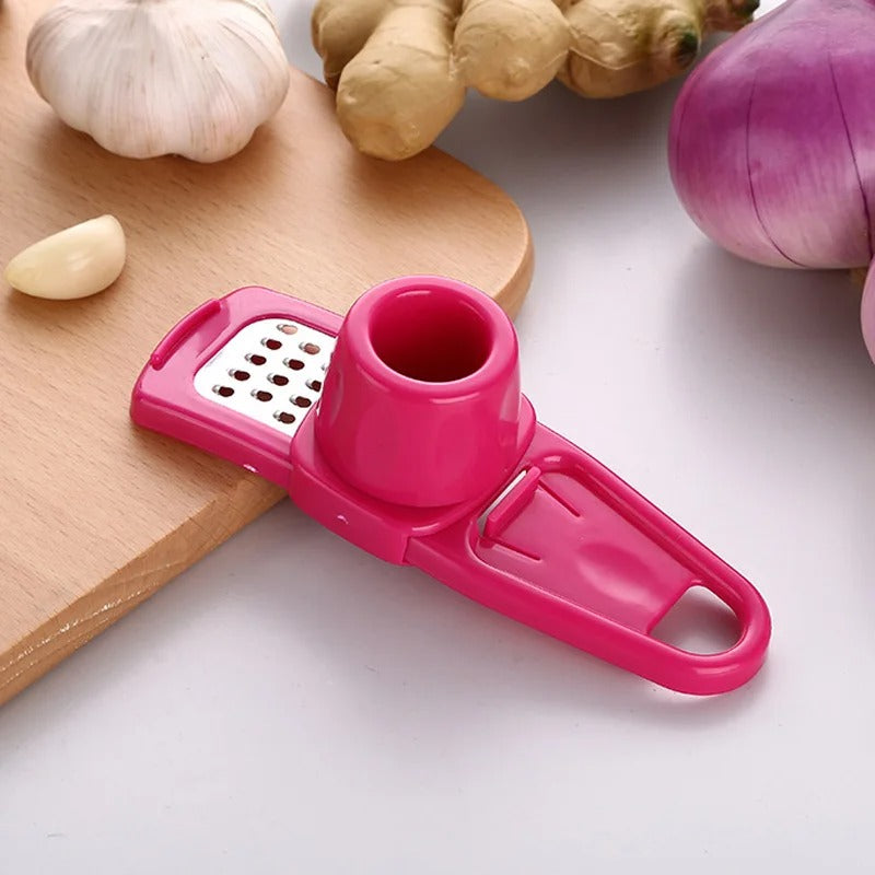 Pack of 2 Mini Garlic Cutter & Grater – Manual Garlic Crusher Tool | Easy Ginger & Garlic Mincer