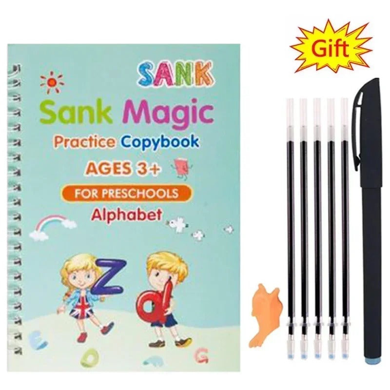 Children Writing Practice Book for Kids – Reusable Magic Copybook Set