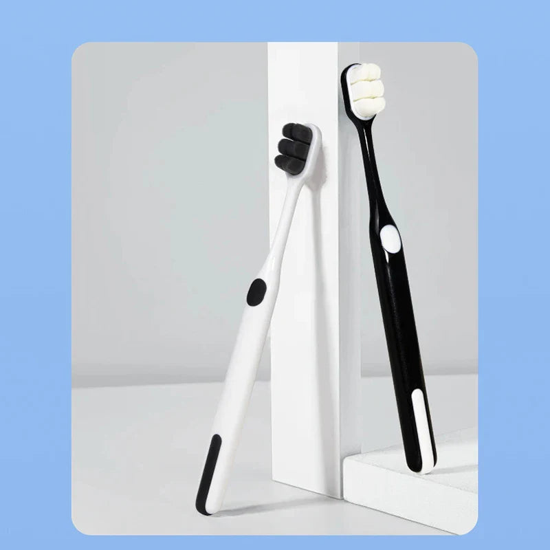 LOTUS Soft Toothbrush – Ultra Soft Bristles Adult Brush (White/Black Premium Design)