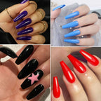 576pcs Artificial Nail Tips Set – Multi Color Long Nails Kit