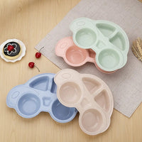 Pack of 2 Car Shape Kids Plate – Multi-Section Cartoon Food Serving Tray for Children