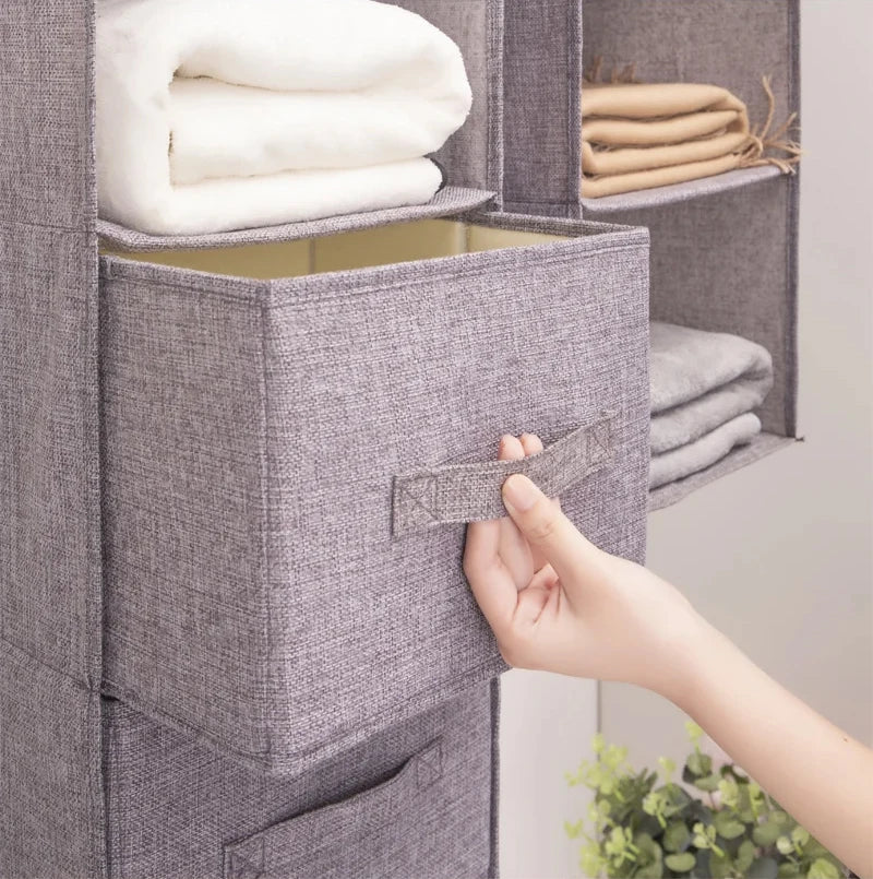 5 Layer Hanging Almari Organizer – Foldable Closet Storage Bag
