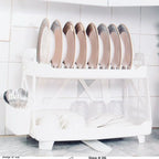Max Kitchen Plate Stand – 2 Tier Dish Drying Rack with Drain Tray | BPA-Free Kitchen Organizer