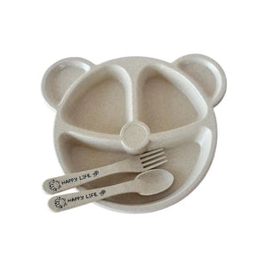 Pack of 3 Panda Shape Kids Plate – 3 Compartment Cartoon Dinner Plate