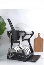 2-Tier Comfort Kitchen Rack – Dish Drying Rack with Cutlery Holder