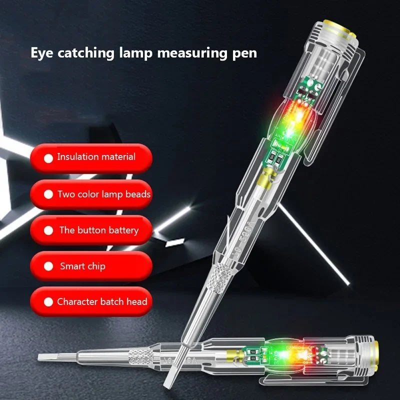 Pack of 2 Digital Electric Tester Pen – Voltage Detector Screwdriver with LED Indicator