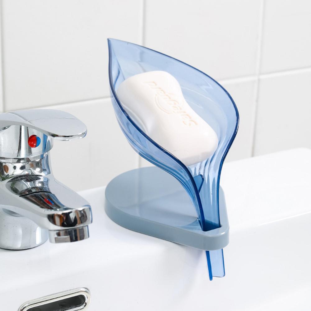 Pack of 2 Soap Leaf Holder – Self Draining Leaf Soap Dish with Suction Base | Bathroom Sink Organizer