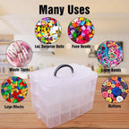 4 Layer Stackable Storage Box Organizer – Multi Tier Plastic Storage Case with Compartments & Lock